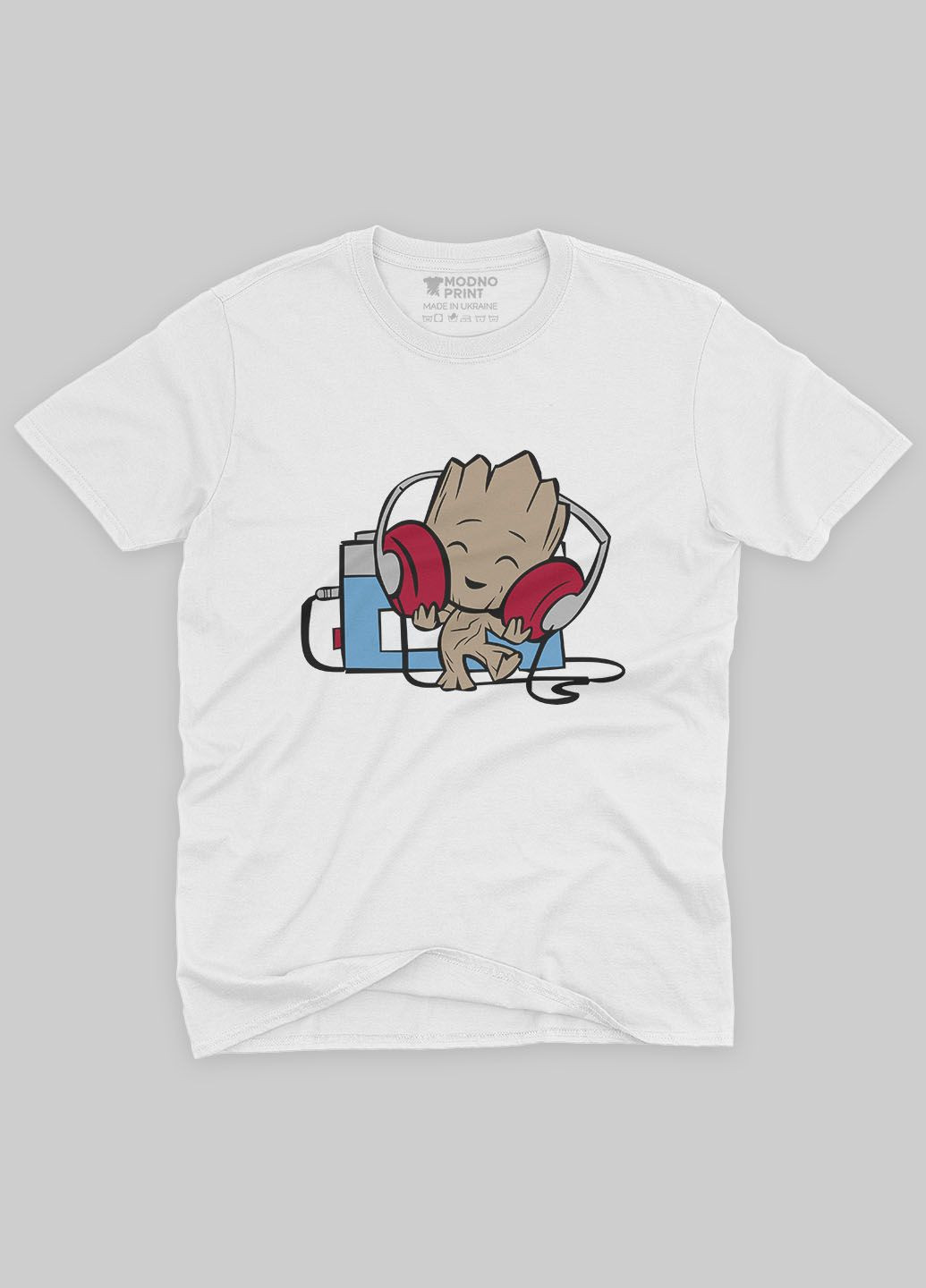 Біла демісезонна футболка для хлопчика з принтом супергероїв - вартові галактики (ts001-1-whi-006-017-005-b) Modno