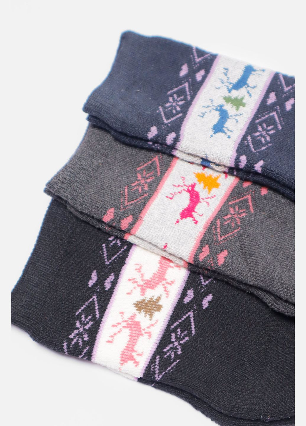 Комбіновані набір шкарпеток жіночих махрових 3 штуки Let's Shop малюнки (304971704)