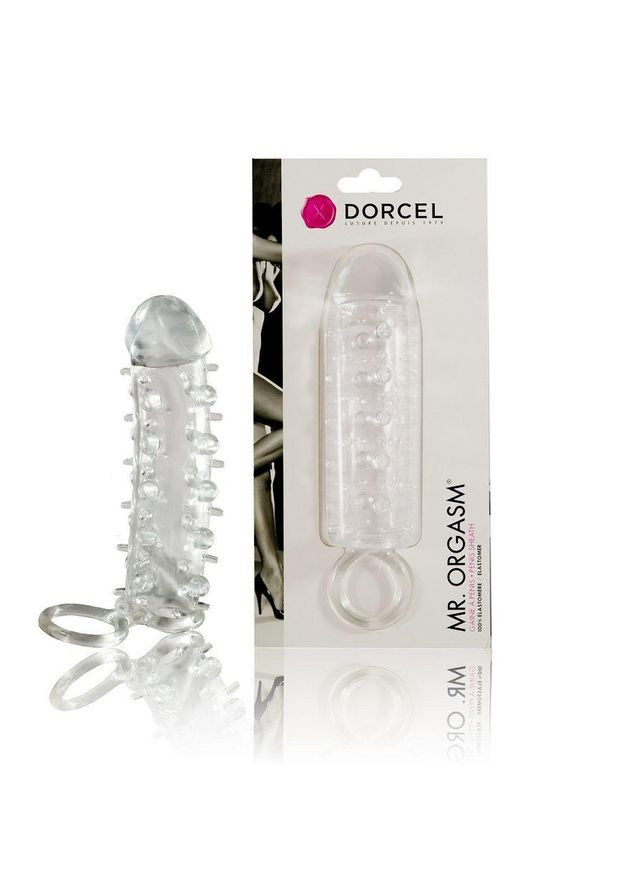 Насадка на член Mr. Orgasm з кільцем для мошонки, ультрастимулювальний рельєф Dorcel (303887545)