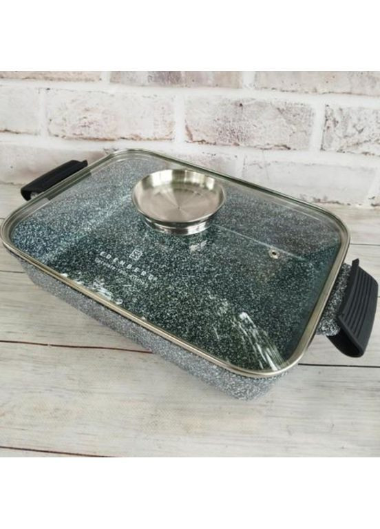 Жаровня з кришкою EB-12126 з мармуровим покриттям 4,7 л 32x23x7,5 см (EB-12126) Edenberg (365331013)