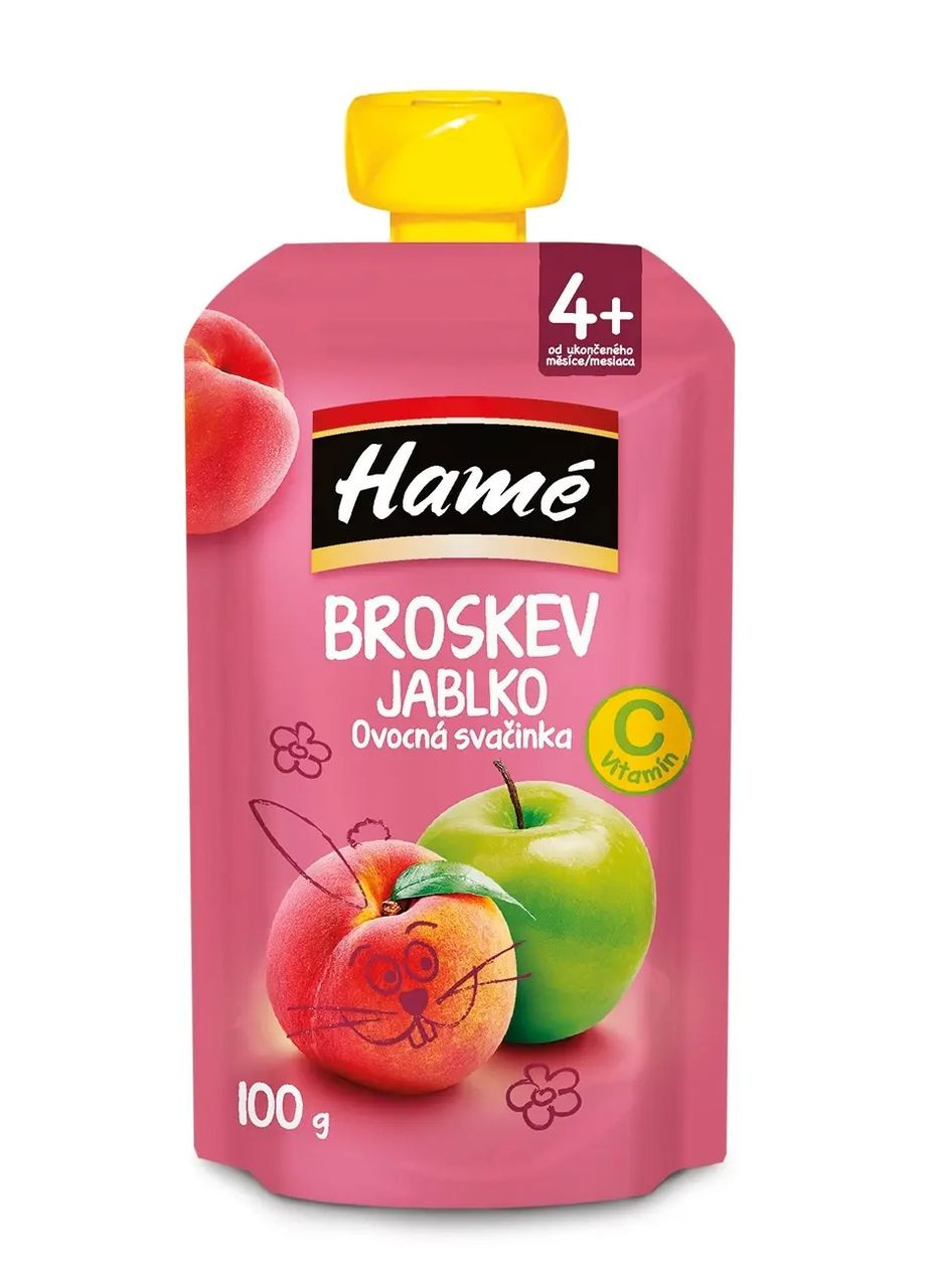 Пюре Pouch Яблоко, персик, 100 г Hame (331790424)