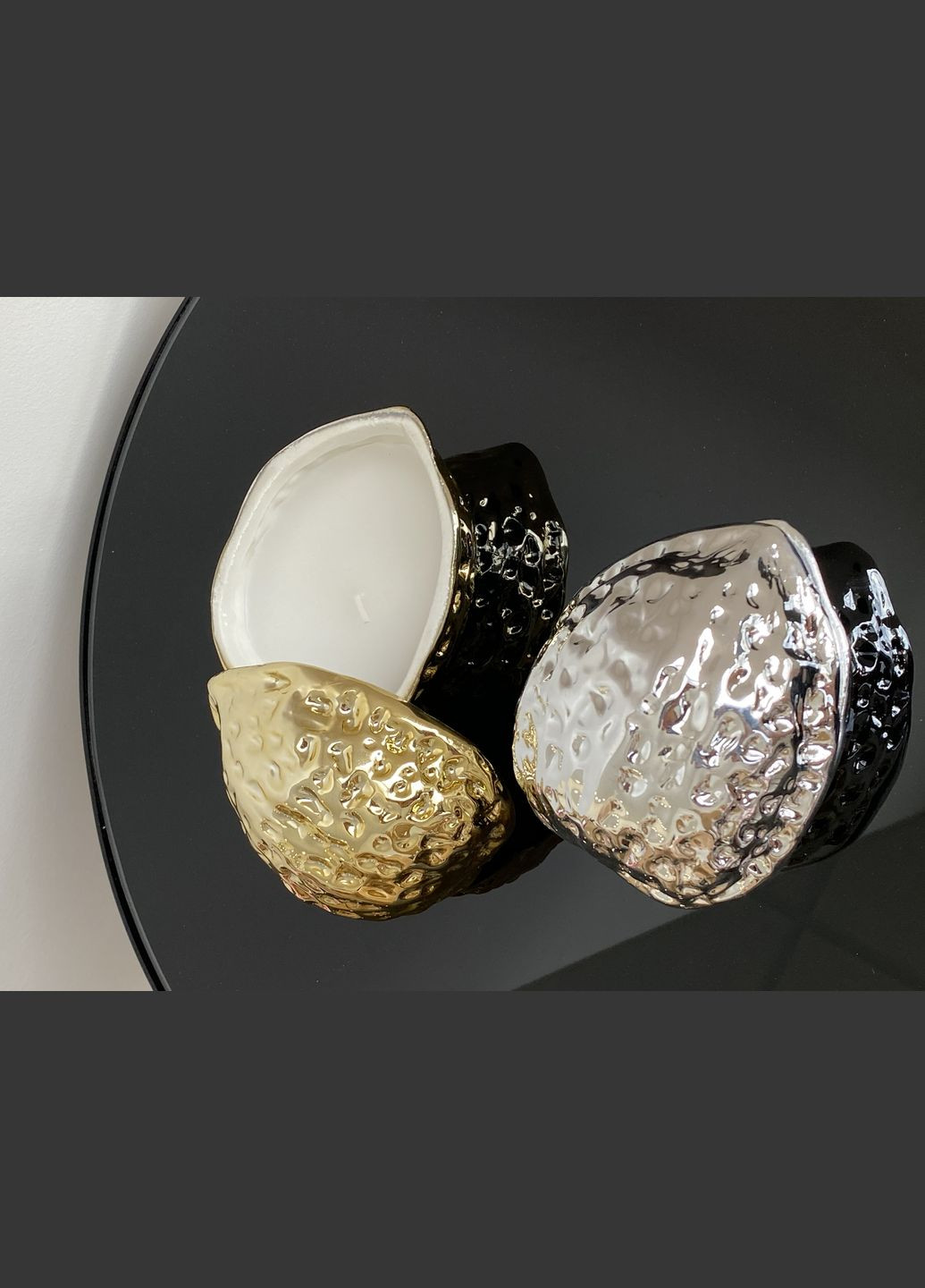 Декоративна свічка з кришкою Горіх, 11см, колір - золотий Deco (341484062)