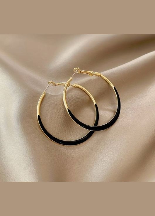 Сережки кільця з чорною вставкою No Brand (327274121)