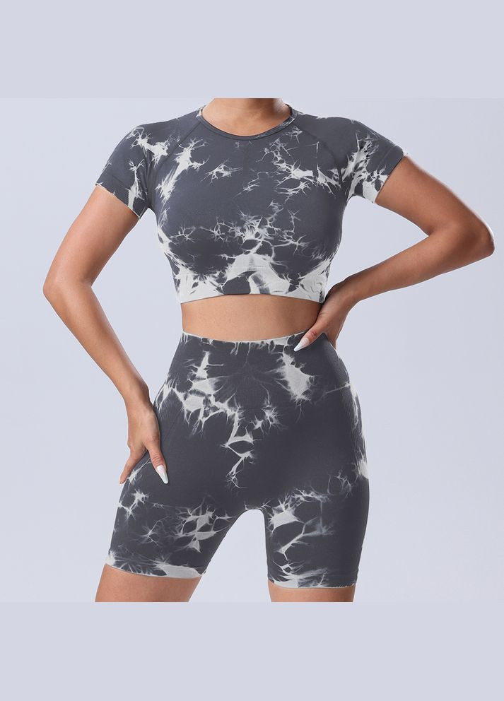 Костюм для фитнеса с утяжкой и PUSH-UP мраморным эффектом. Amely (334004212)