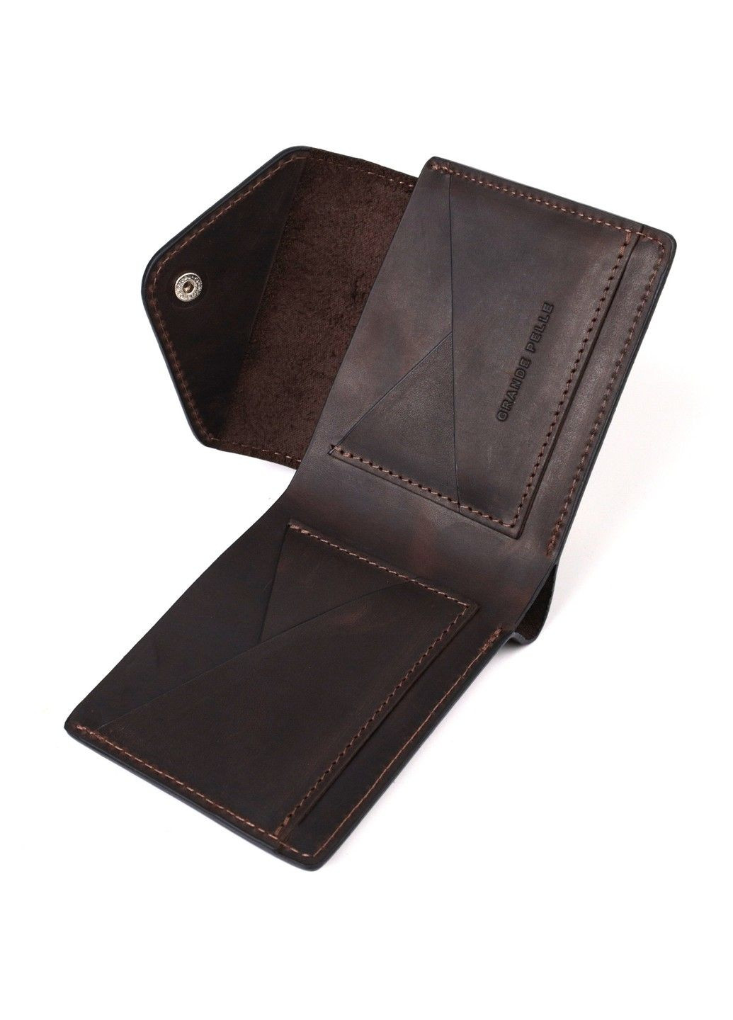 Вінтажний гаманець із натуральної шкіри 16803 Коричневий Grande Pelle (292849764)