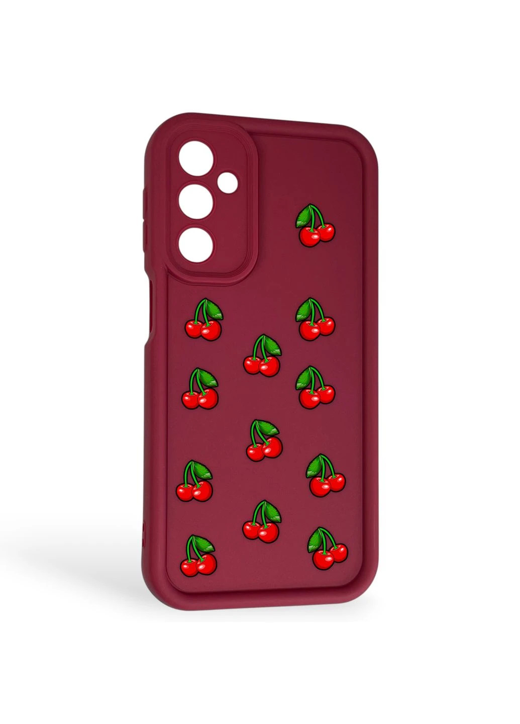 Чохол силіконовий Soft Touch з 3D принтом вишеньки для Galaxy M34 5G (SM-M346) бордовий (Повний захист камери) Samsung (378969775)