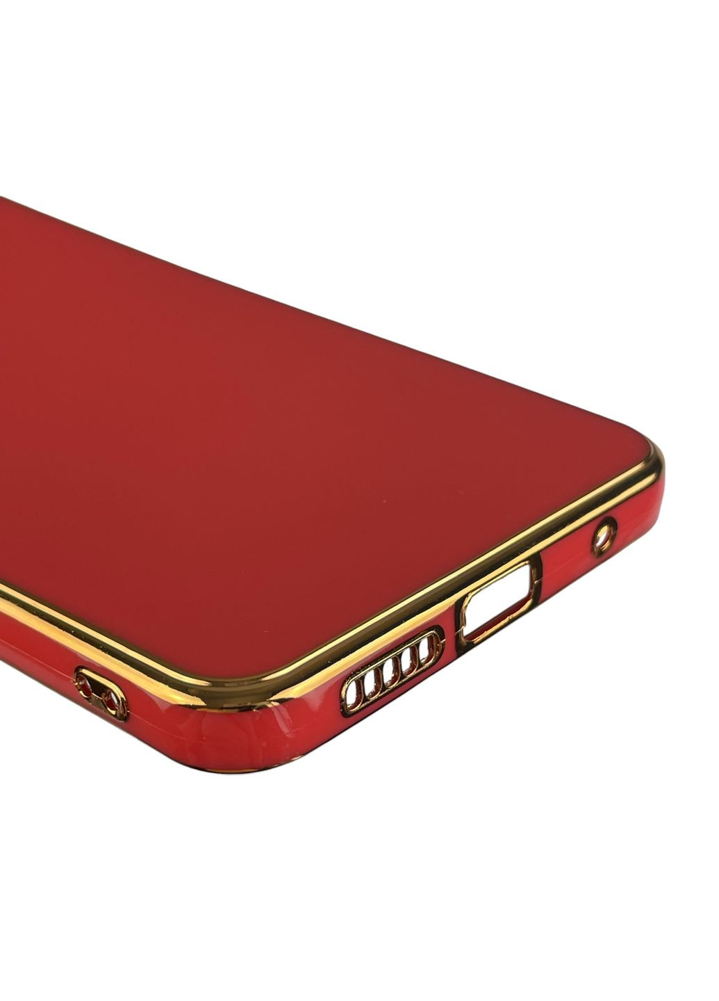 Чохол для Redmi Note 11 4G глянсовий із золотою окантовкою із захистом камери на сяомі редмі нот 11 червоний Xiaomi (366022441)
