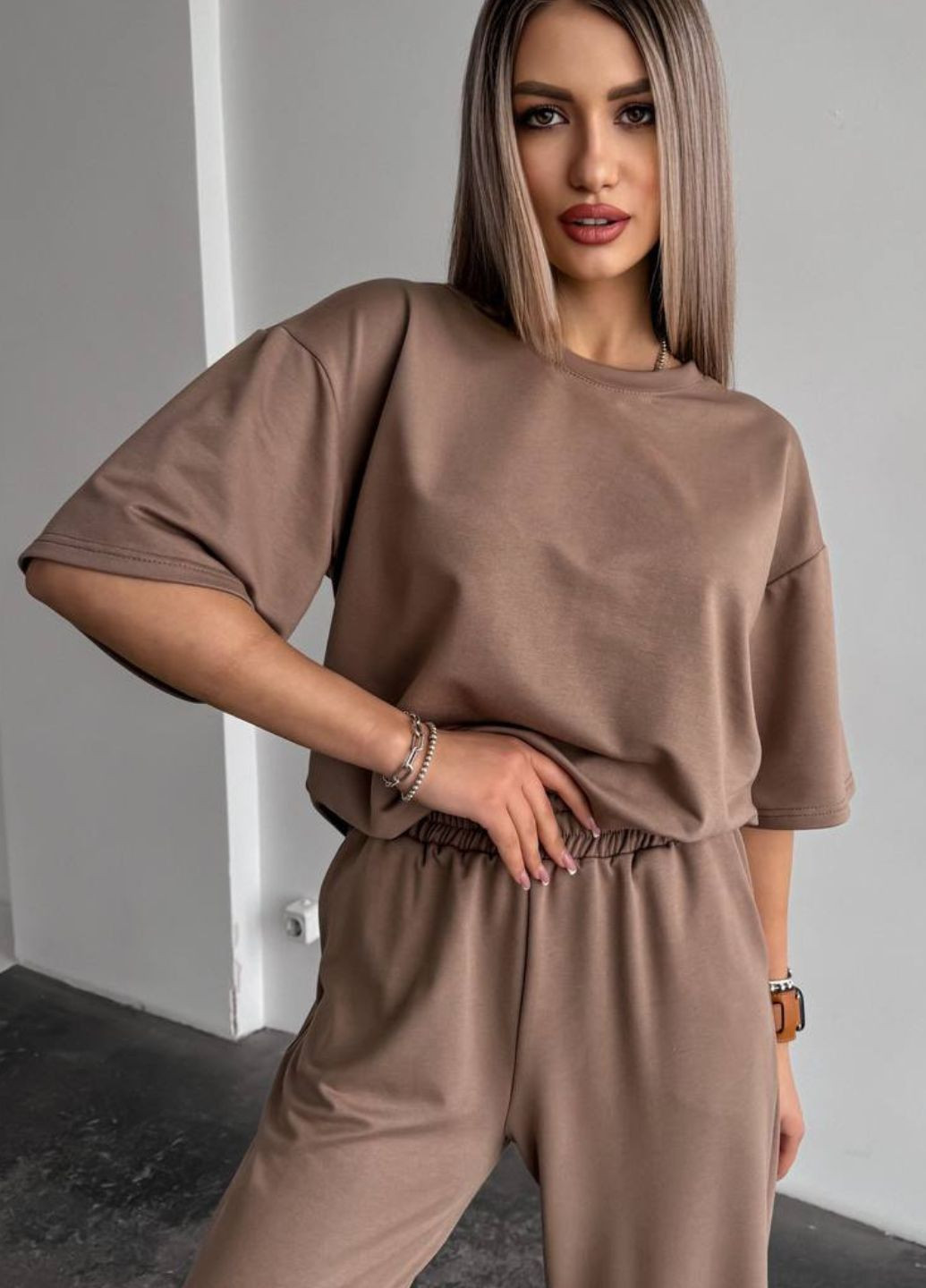 Костюм-двійка: футболка та штани прямого крою Tik-Tak (330147078)