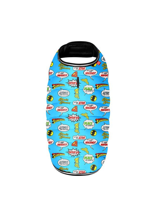 Курточка-накидка для собак Clothes, малюнок "Ліга Справедливості блакить",, А 41 см, B 58-70 см, С 42-52 см WAUDOG (279566596)