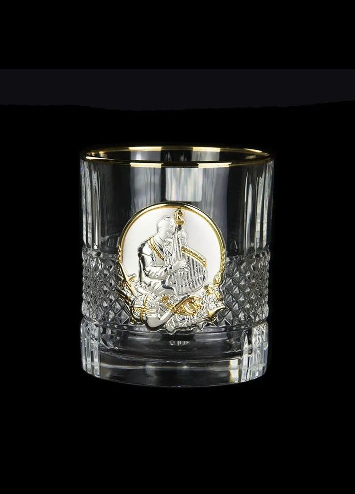 Келихи кришталь із сріблом "Козаки" 6 келихів, із позолотою | Подарунок шефу, Boss Crystal B6KOZ1GG (345646736)