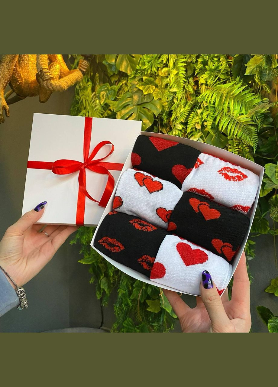 Комбіновані бокс чоловічих шкарпеток на 6 пар 40-45 р в подарунковій коробці із стрічкою Vakko (307009128)