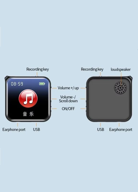 Мини диктофон с большим экраном, радио и MP3 плеером M30, 32 Гб памяти (101084-32) Nectronix (321960438)