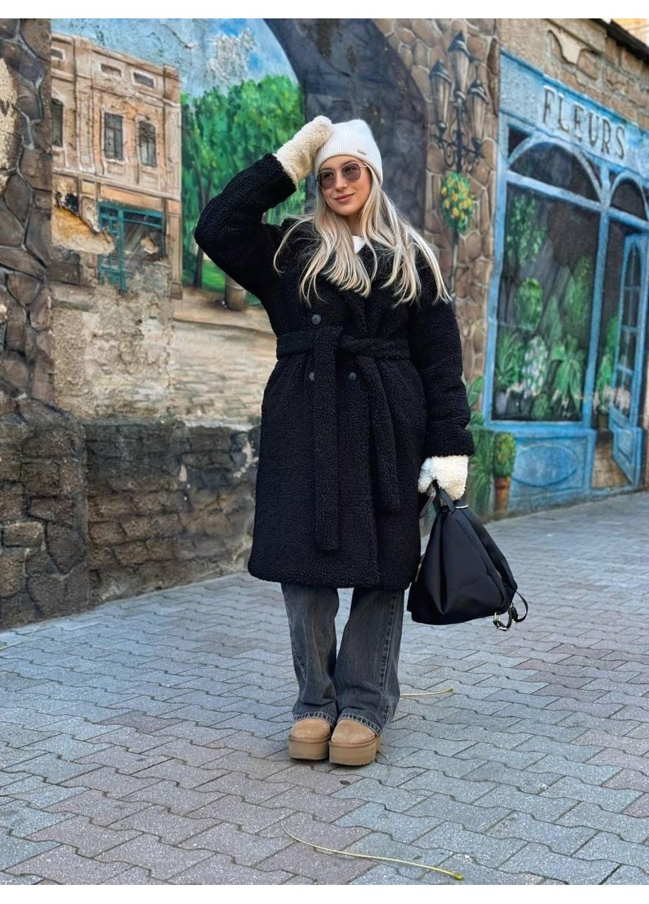 Шуба женская меховая на подкладке с утеплителем с поясом тепла на зиму JUGO Hype 0113 (366571175)