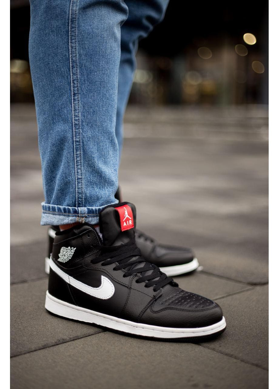 КРОСІВКИ ЖІНОЧІ NIKE AIR JORDAN 1 HIGH BLACK WHITE WINTER НАЙК АІР ДЖОРДАН No Brand чорні демісезони (367178049)
