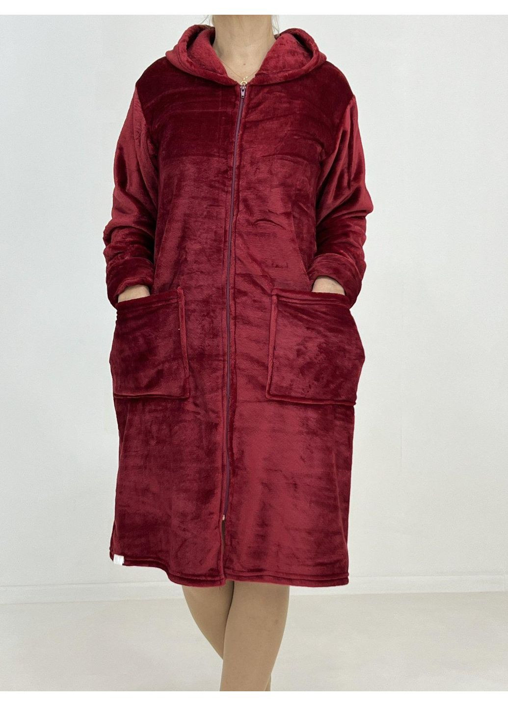 Халат женский велсофт Бордо Pars 60-62 Бордовый (52471629-4) Triko (353745870)