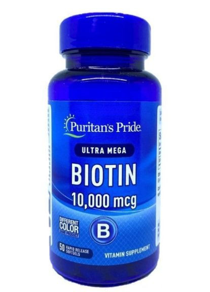 Биотин для волос Biotin 10000 mcg 50 softgel Puritans Pride (351864827)