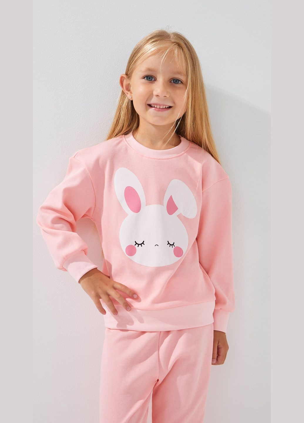 Персиковая всесезон пижама для девочки зайка 140 персиковый shop (2000999158230) Baby Life