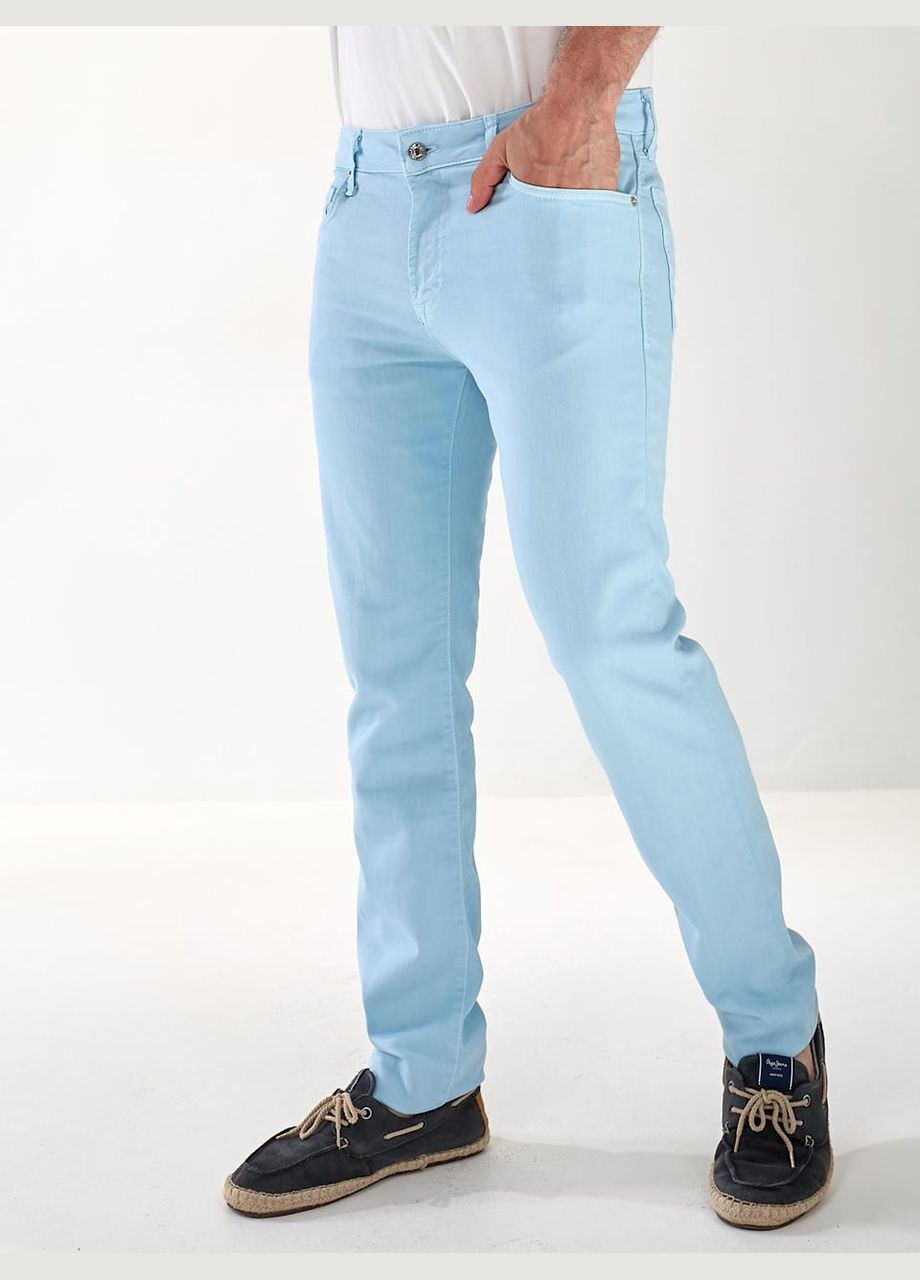 Голубые демисезонные прямые джинсы alexia straight мужские голубого цвета 33510 No Brand