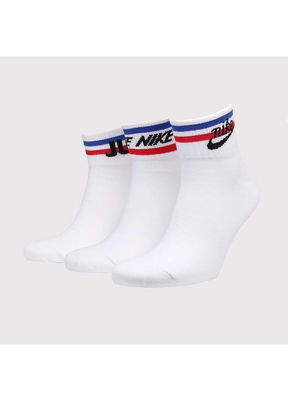 Чорні шкарпетки u nk nsw everyday essential an 3pr білий Nike однотонні (333958616)