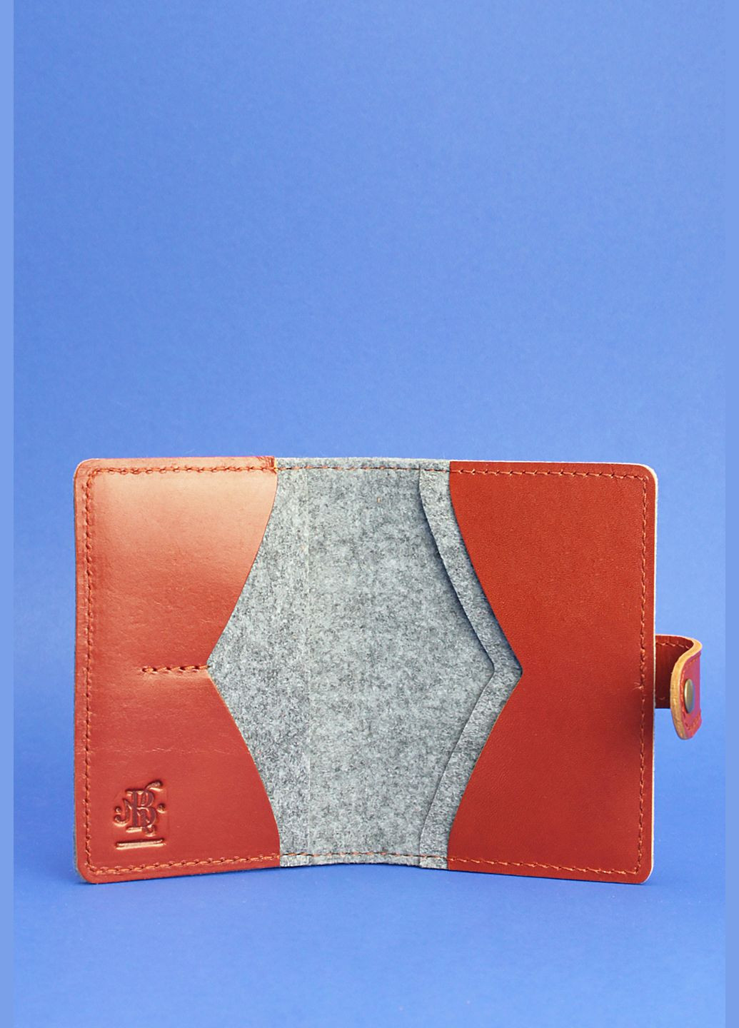 Фетровая обложка для паспорта 3.0 с коричневыми кожаными вставками (A-026344) BlankNote (329743066)