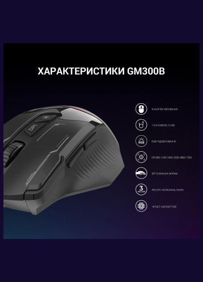 Мишка (GM300B) GAMEPRO GM300B USB Black (315517353)