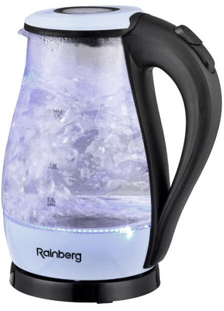 Электрический дисковый стеклянный чайник RB-914 электрический чайник белый Rainberg (296925791)