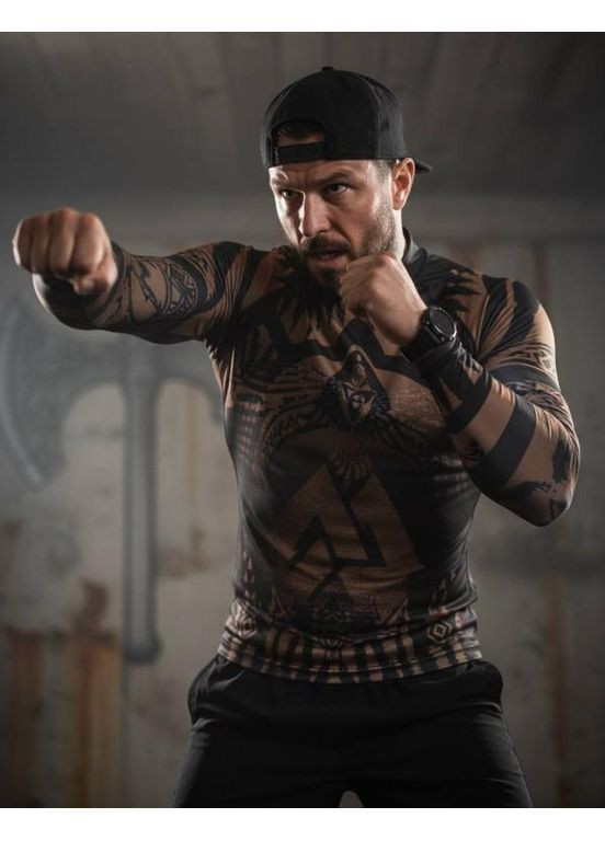 Тактический мужской рашгард Руны черный No Brand (364272734)