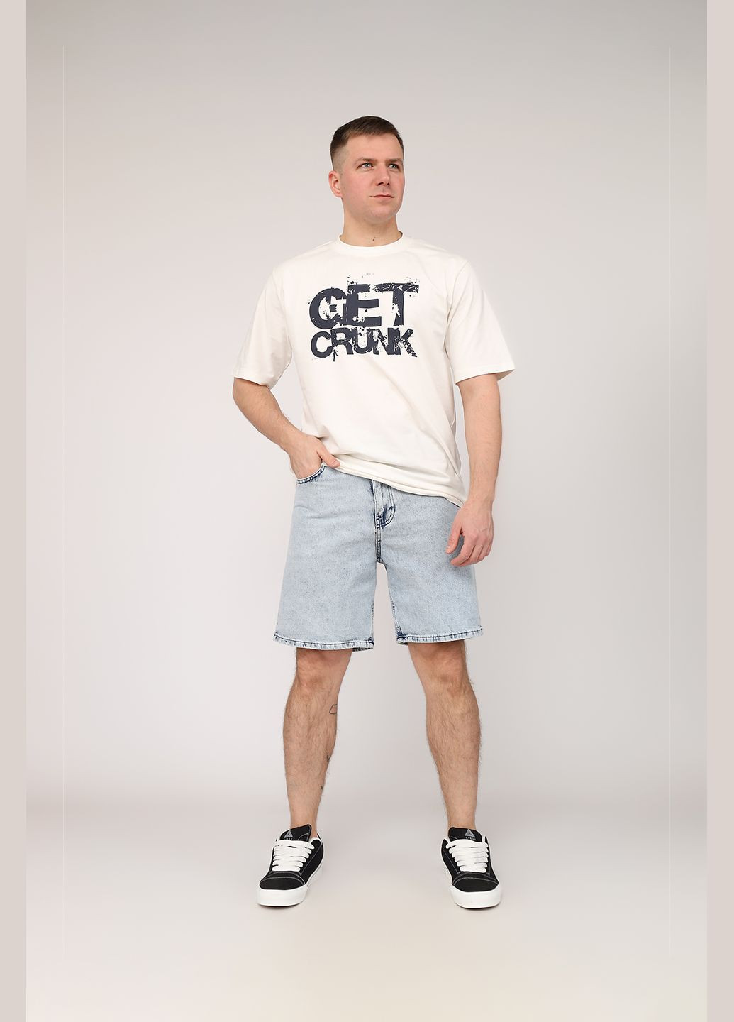 Молочна футболка з коротким рукавом чоловіча колір молочний cb-00269891 Yuki