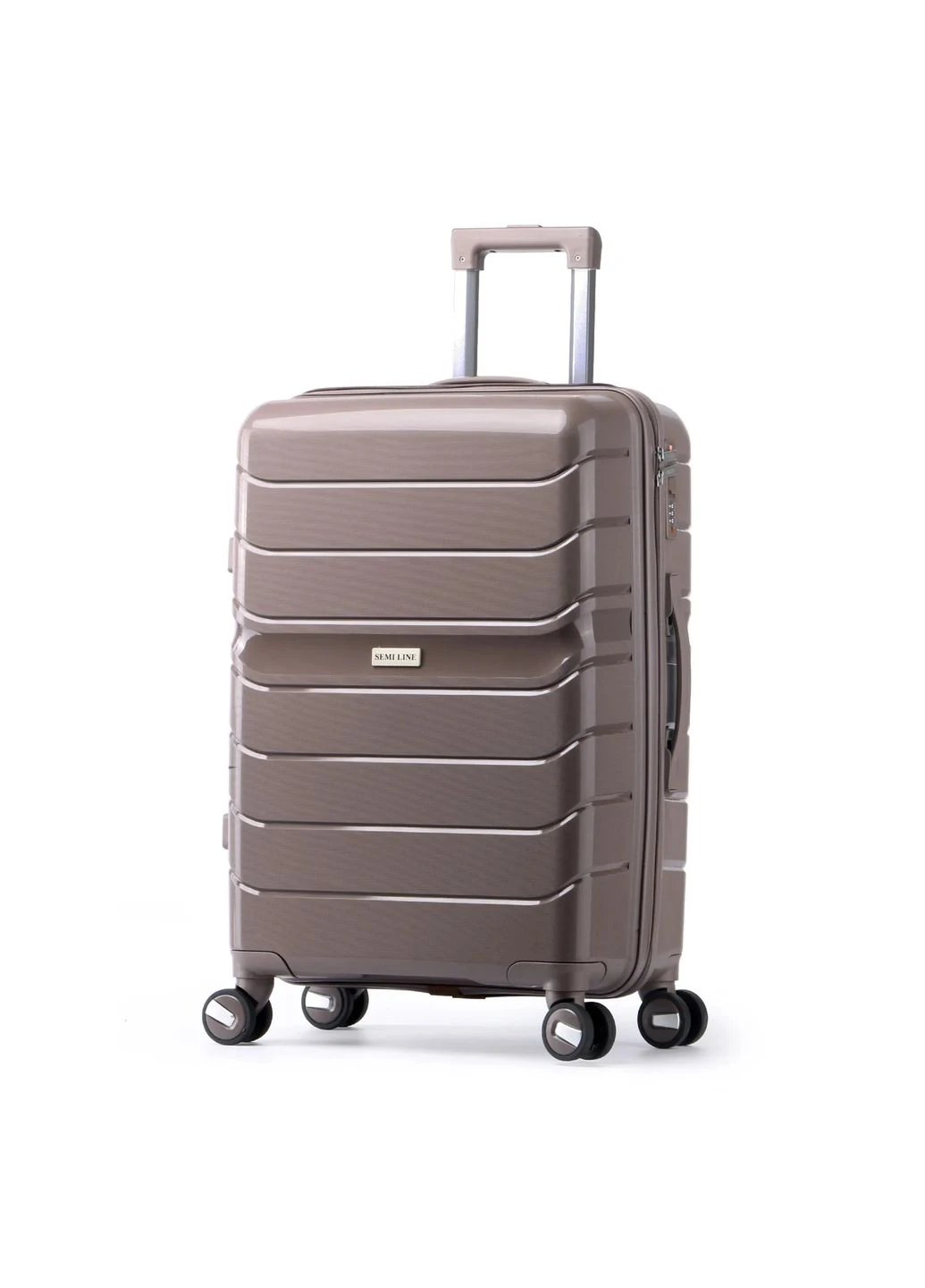 Чемодан Semi Line 24" (M) коричневый полипропилен 63 л на 4 колесах с кодовым замком No Brand (400657347)