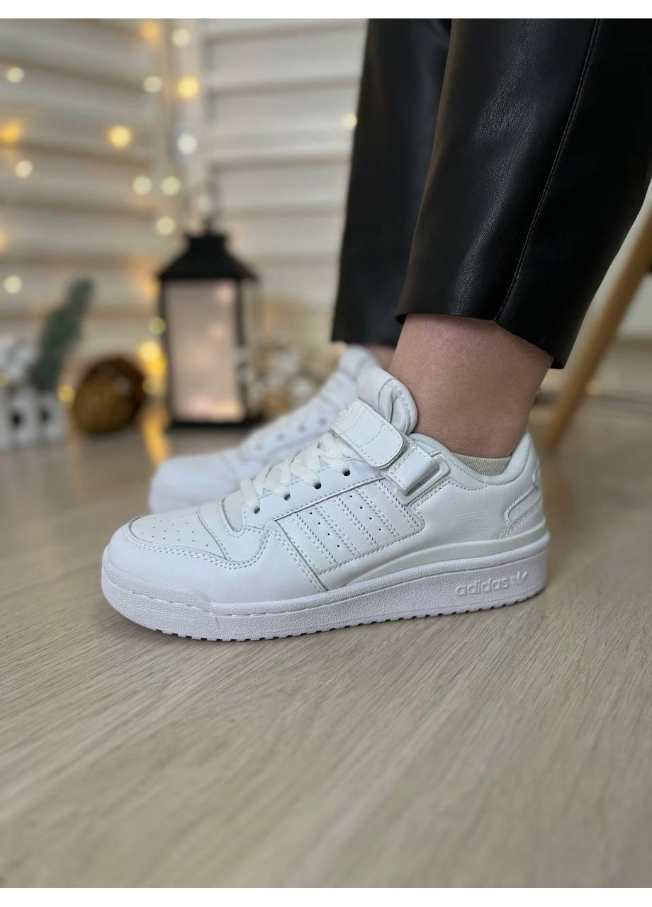 КРОССОВКИ ЖЕНСКИЕ ADIDAS FORUM FULL WHITE АДИДАС ФОРУМ No Brand белые демисезоны (368888100)