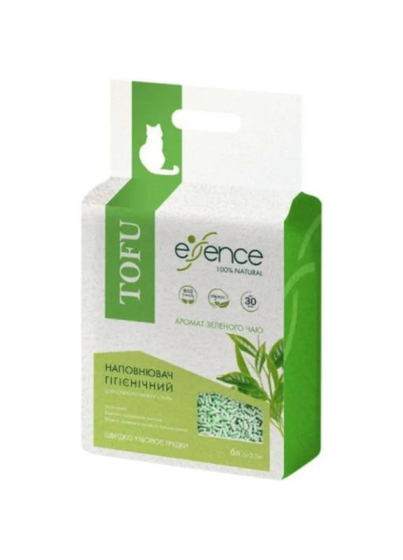 Наполнитель для туалета Tofu с ароматом зеленого чая 2 мм 6 л (4820261920017) Essence (398171191)