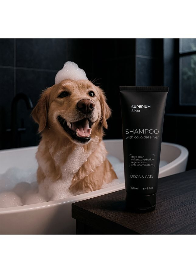 Шампунь универсальный Сильвер с коллоидным серебром для котов и собак, 250 мл (9106) Superium (364750425)