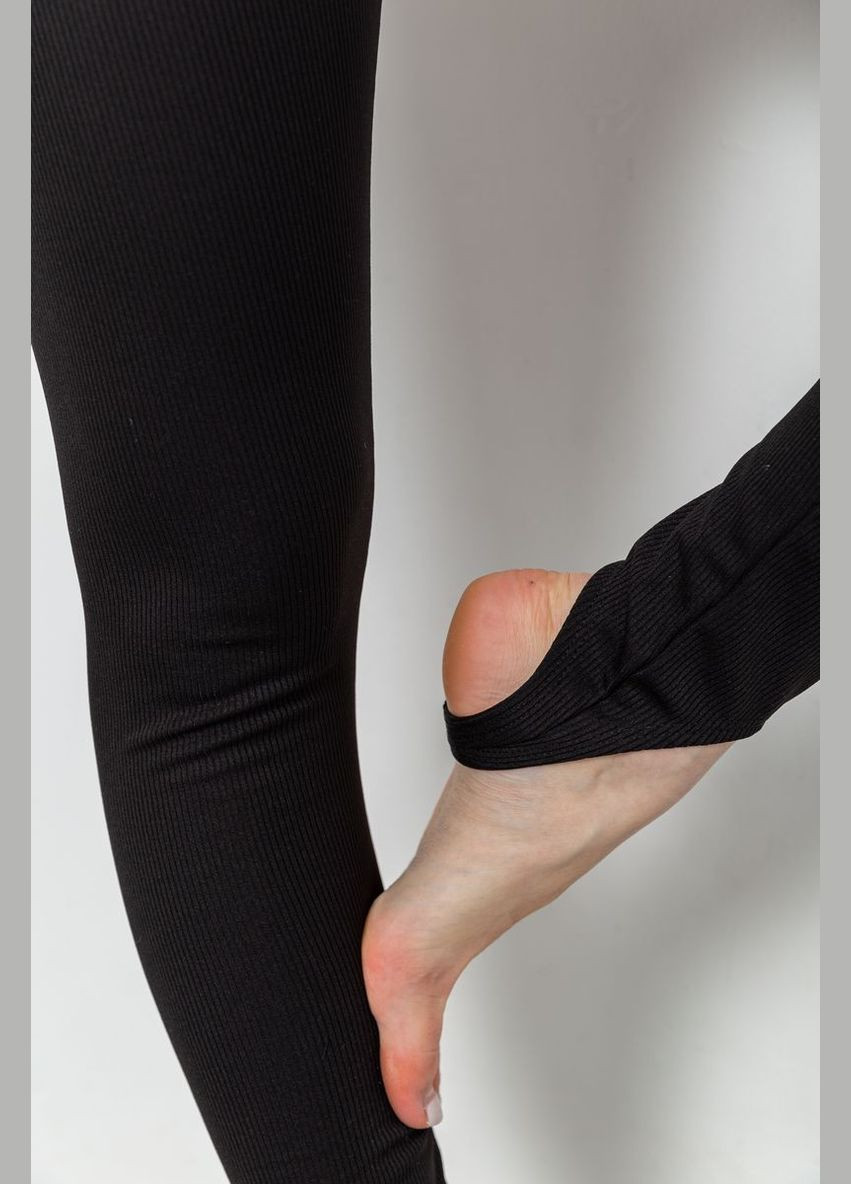 Лосини в рубчик на флісі, колір чорний, Ager (277927559)