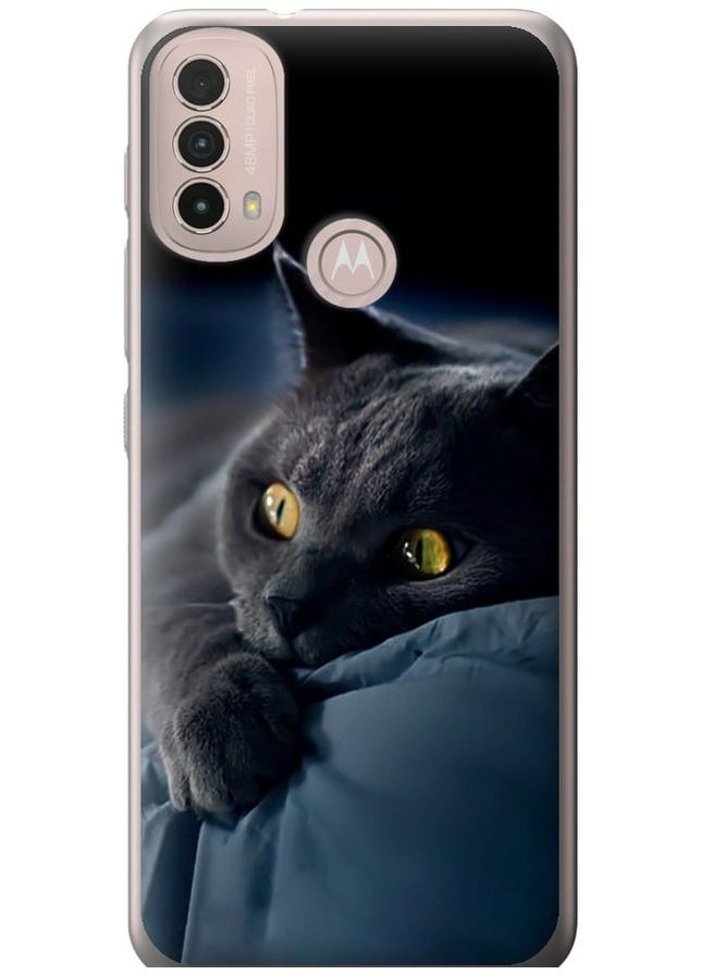 Силиконовый чехол 'Дымчатый кот' для Endorphone Motorola E40 (265226198)