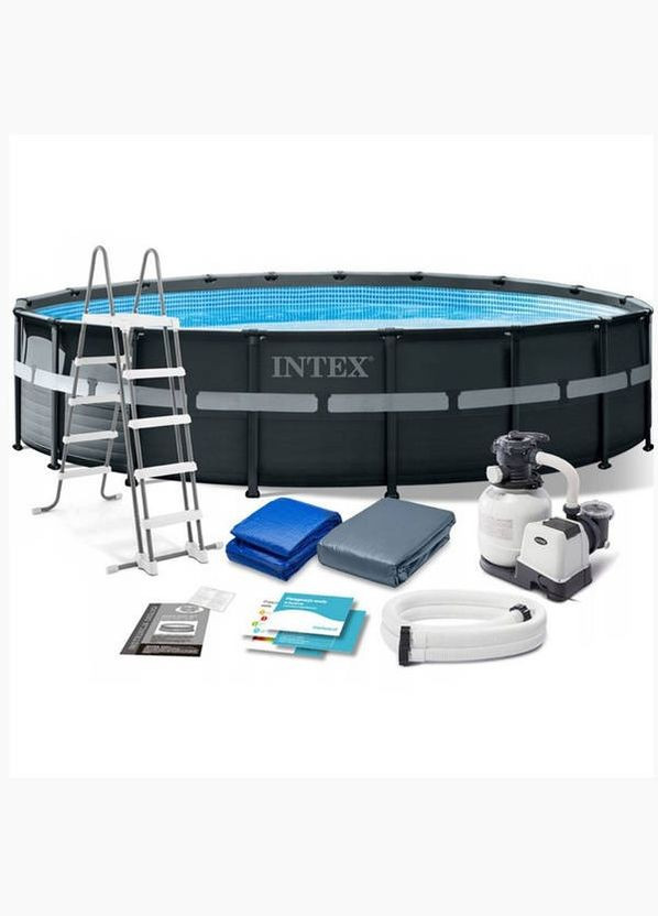 Круглый каркасный бассейн 26330 с лестницей, насосом-фильтром и скимером, 549x132см 26423л Intex (280900303)