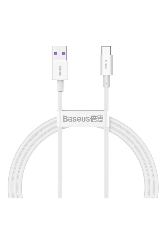 Кабель Superior Series USB – Type-C 66 Вт 1 м в нейлоновому обплетенні білий Baseus (401871292)