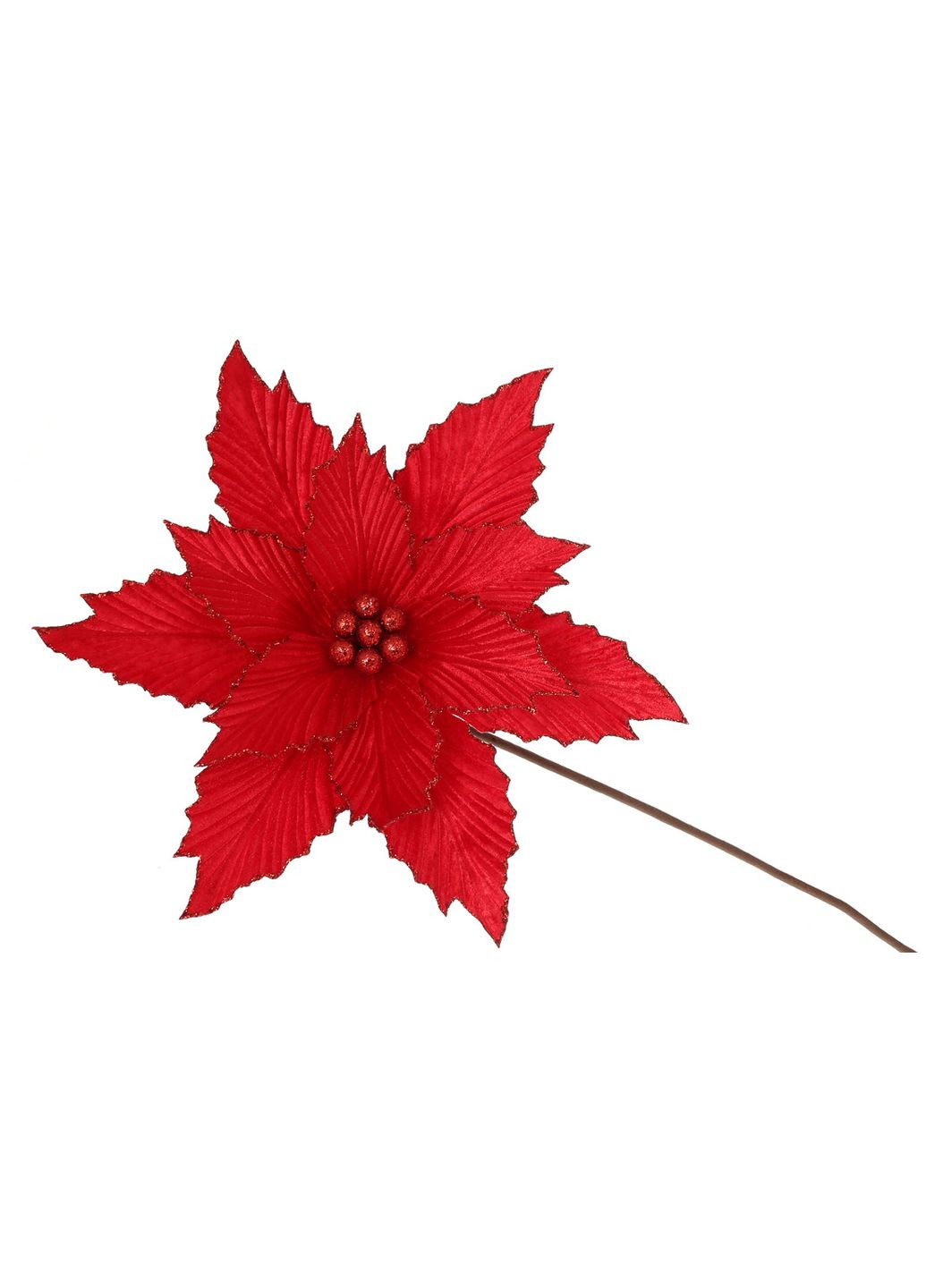 Декоративный цветок пуансетия 29см, длина ножки 50см. No Brand (305409660)