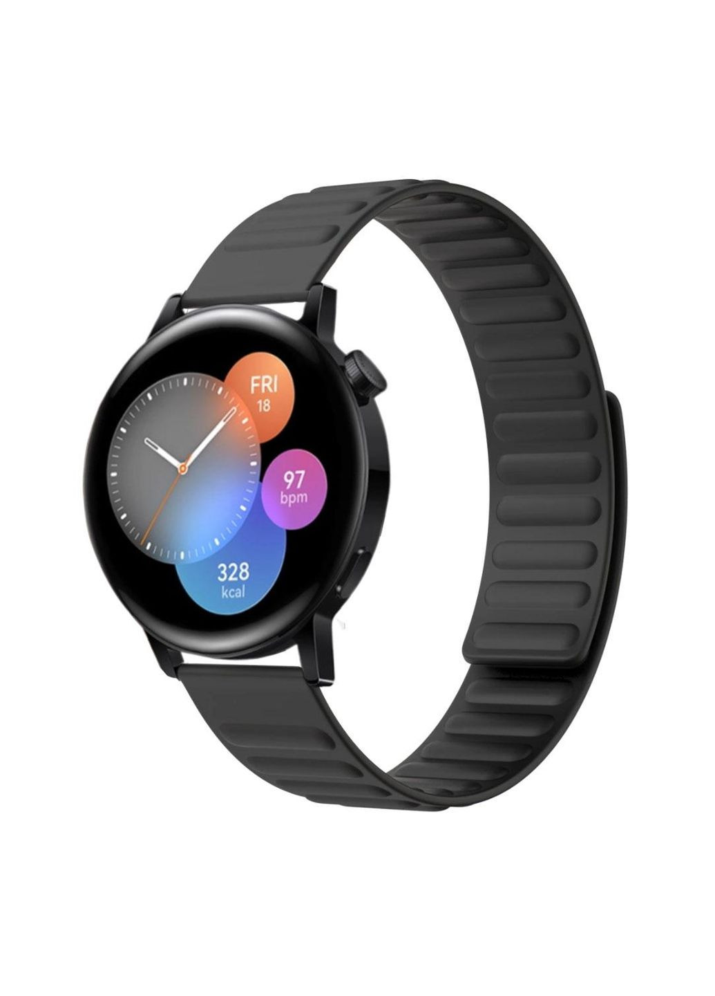 Силиконовый магнитный ремешок Magnet для часов Huawei Watch GT 2 / GT 3 42 mm - Black Primolux (333719957)