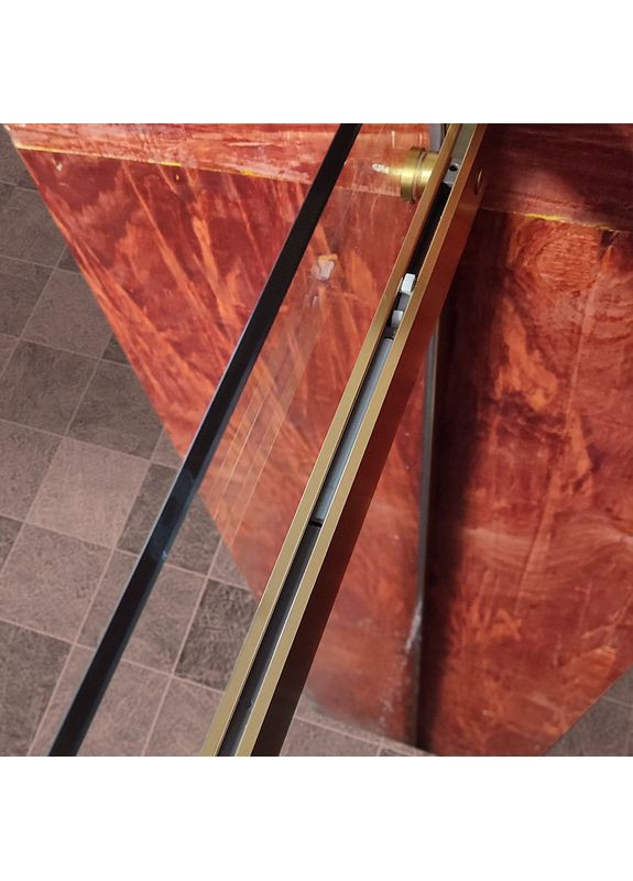 Двері в нішу SR SD01-120x200-TR-12 прозоре скло Easy Clean 8мм, матове золото (KR5377) KOER (325478075)