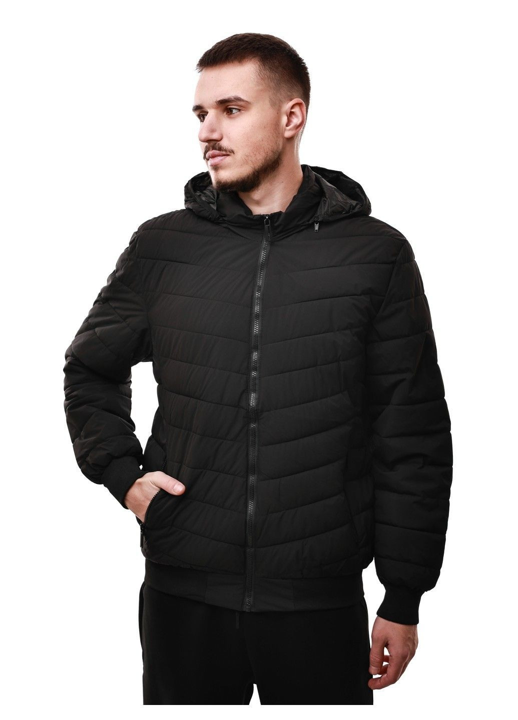 Чорна демісезонна куртка зимова чоловіча No Brand