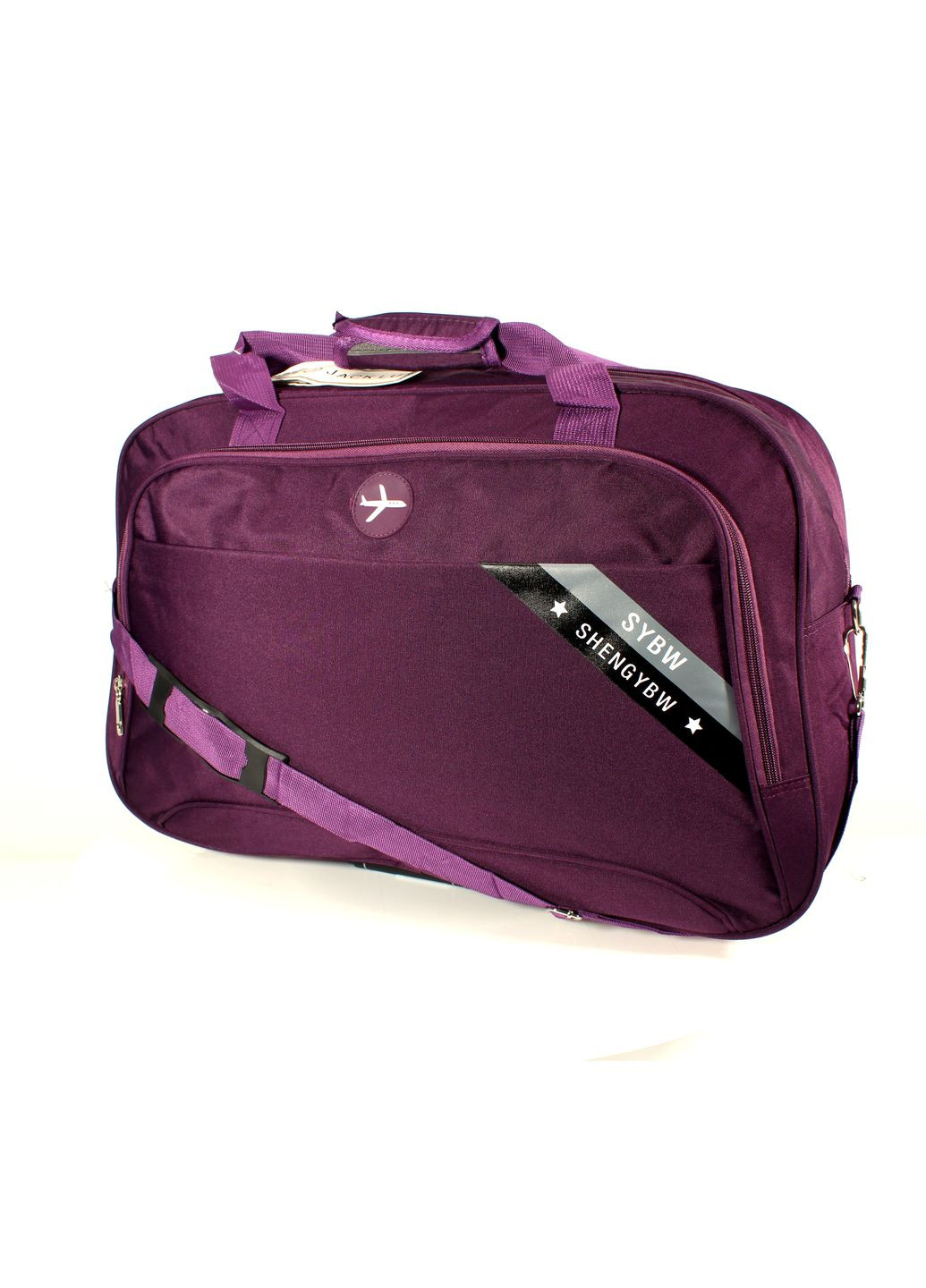 Дорожня сумка один відділ дві кишені на лицевій стороні з"ємний ремінь розмір: 54*34*21 см фіолетова SYBW (286421679)