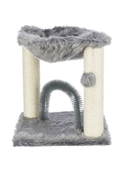 Дряпка Baza для котів, зі щіткою, сизаль/плюш, 41х41х50 см (сірий) Trixie (324625316)