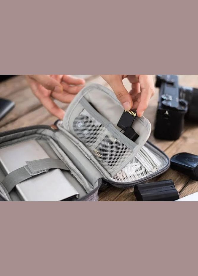 Дорожний органайзер для зарядок, проводів і кабелів Чорний No Brand (331902168)