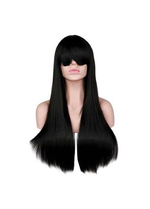 Парик ровный аниме с длинной челкой "Блондинка" - 70см - (372733844)