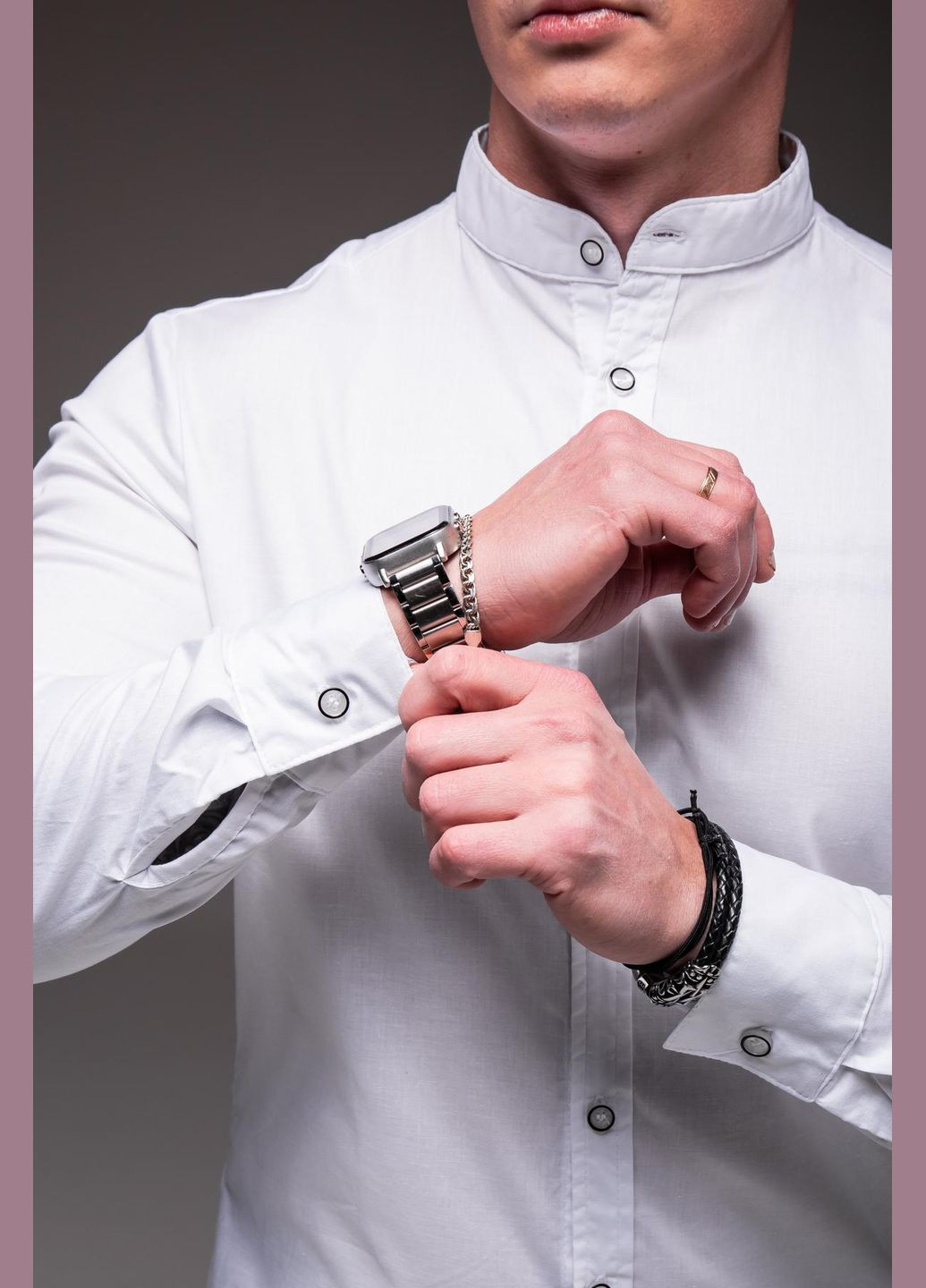 Сорочка чоловіча з довгим рукавом біла No Brand (328868526)