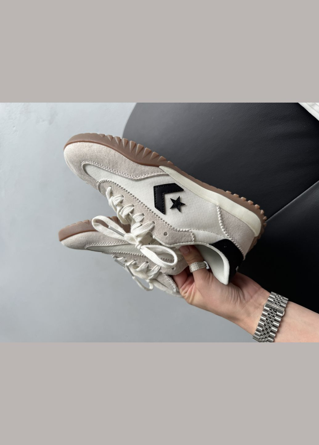 Кроссовки женские и мужские Converse Run Star Trainer White Black | Конверс Ран белые No Brand белые демисезоны (342717909)