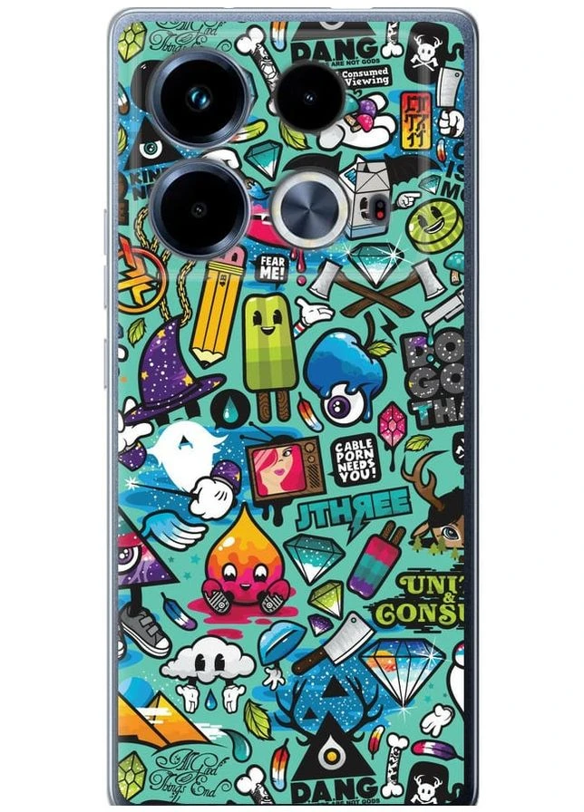 Силіконовий чохол 'Стікер бомбінг 1' для Endorphone Infinix Note 40 (315438200)