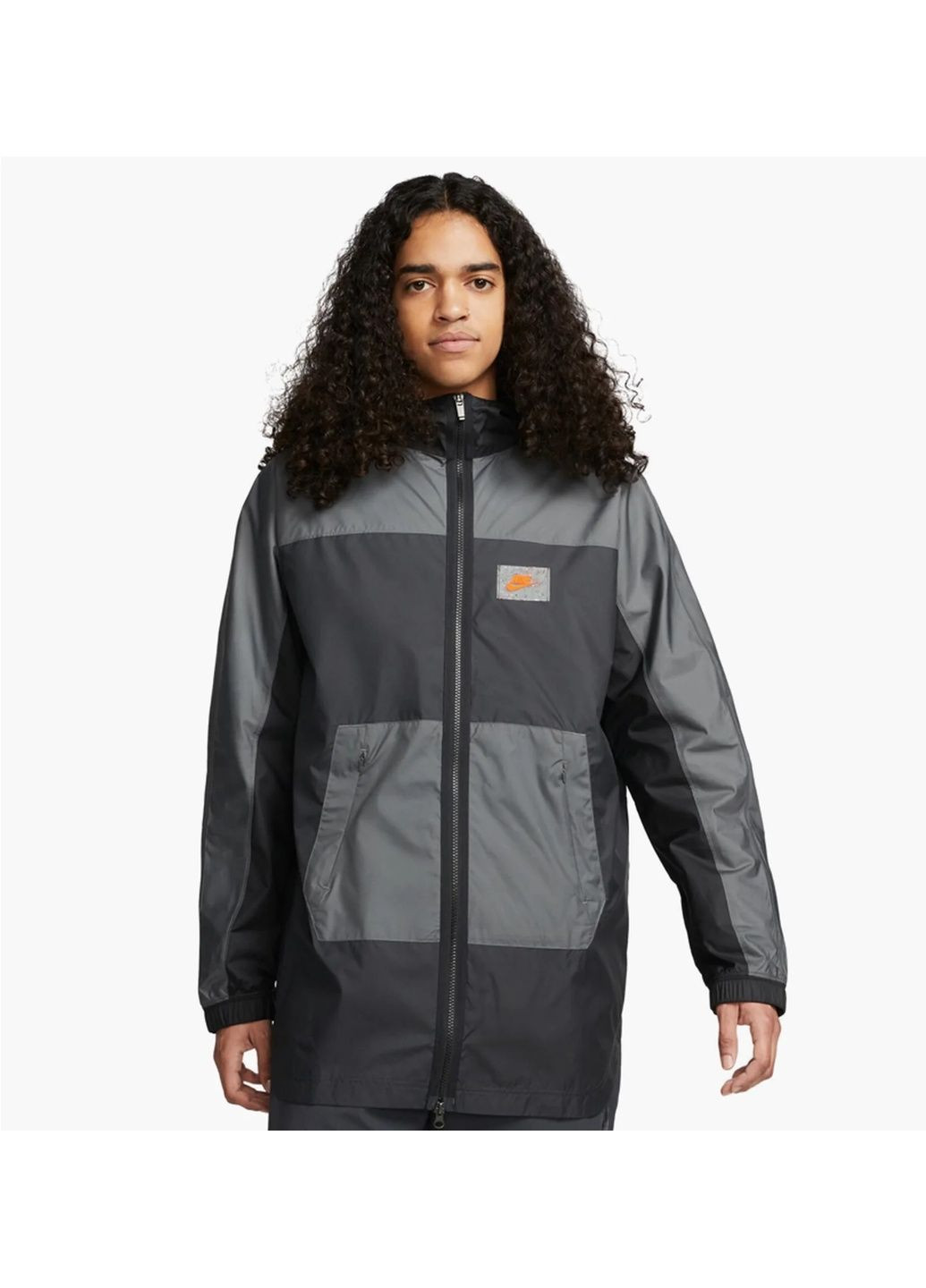 Чорна вітровка чоловіча m nsw spu wvn jkt black/grey dx1662-070 Nike