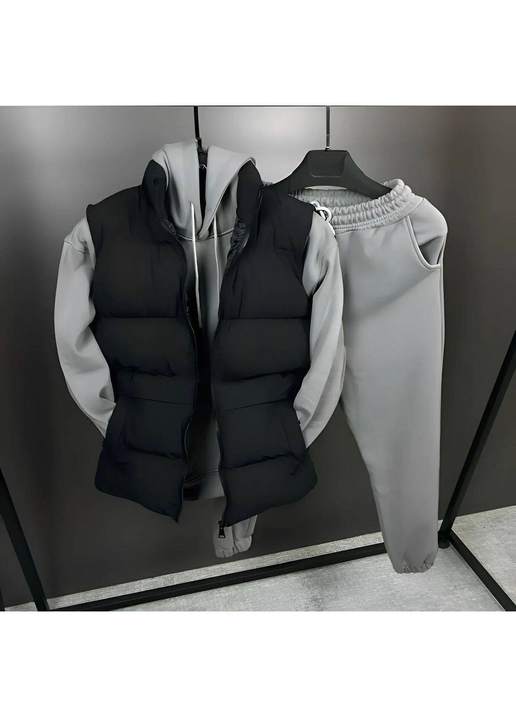 Сірий демісезонний чоловічий костюм трійка трійка FINO Mode