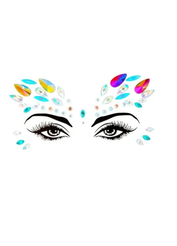 Стразы на лицо для вечеринок one size разноцветный Jannet маска (327827536)